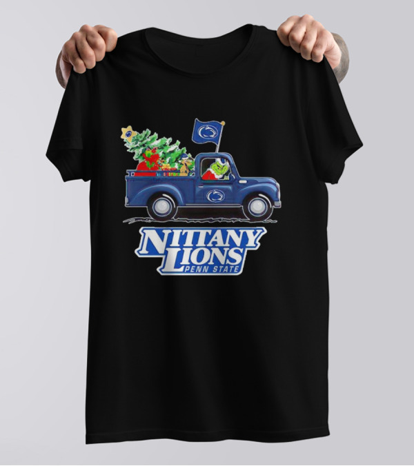 Grinch Driving Christmas Truck Nittany Lions Penn State T-Shirt