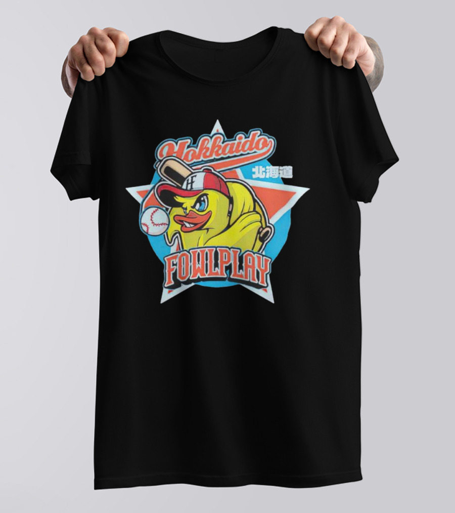 Hokkaido Fowlplay Baseball Duck With Star And Bat T-Shirt