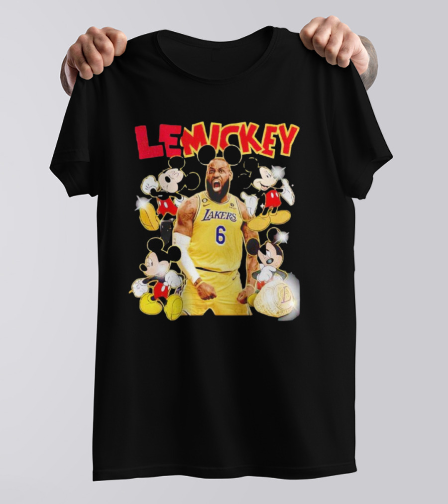 LeMickey LeBron James Lakers With Mickey Characters T-Shirt
