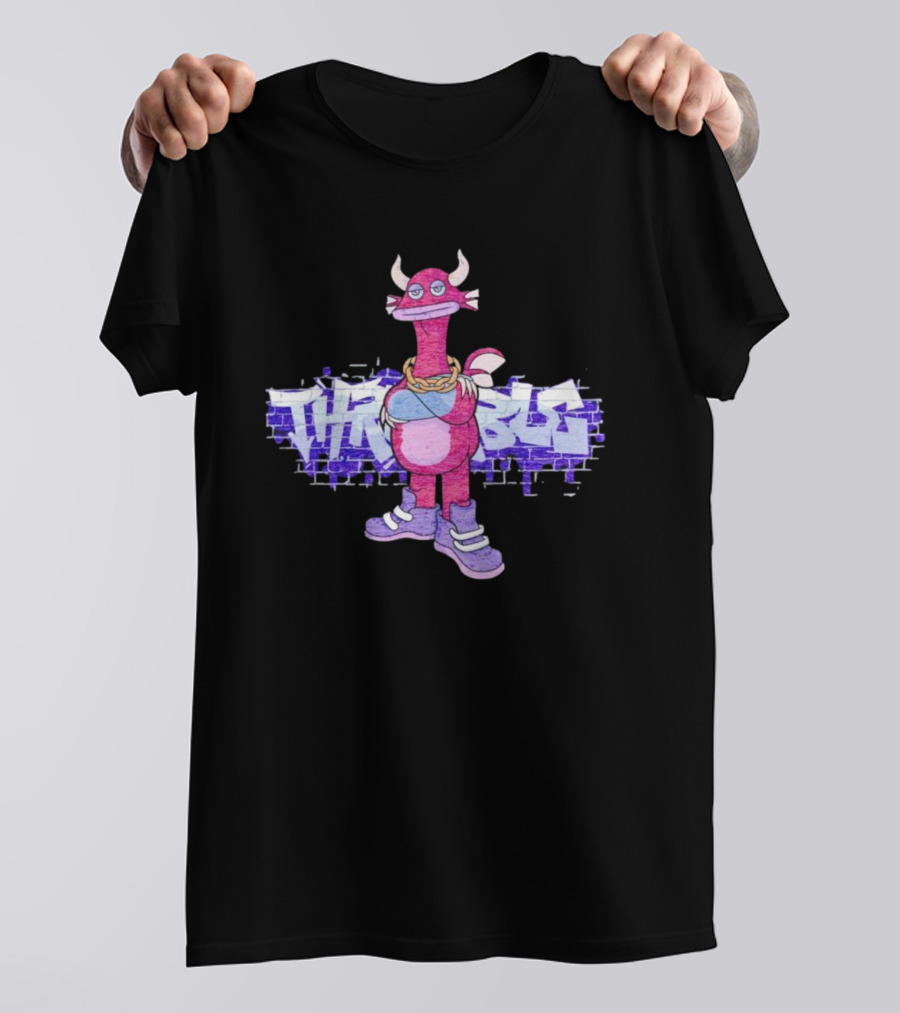 Men’s My Singing Monsters Thrumble Graffiti Style Character With Chain And Sneakers T-Shirt