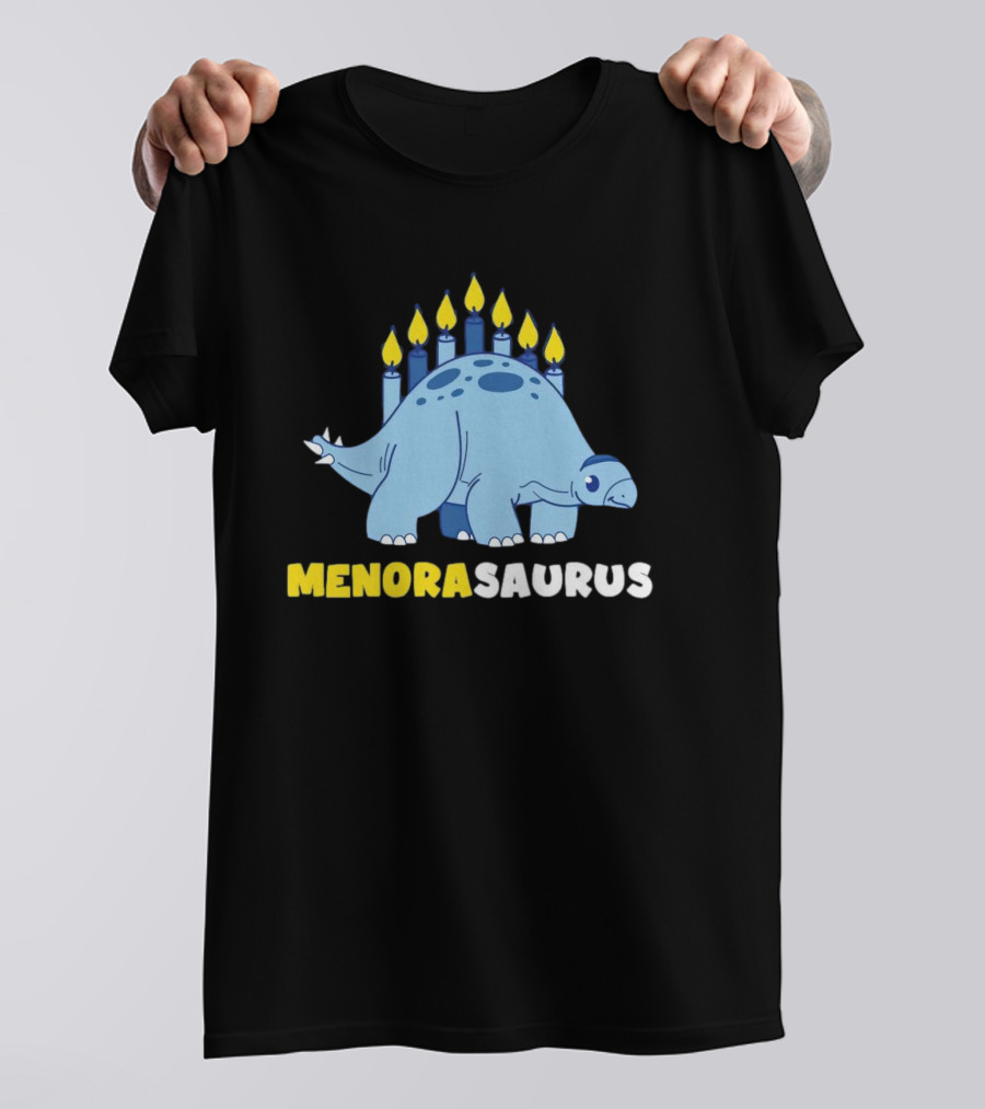 MENORASAURUS Hanukkah Dinosaur Candles T-Shirt