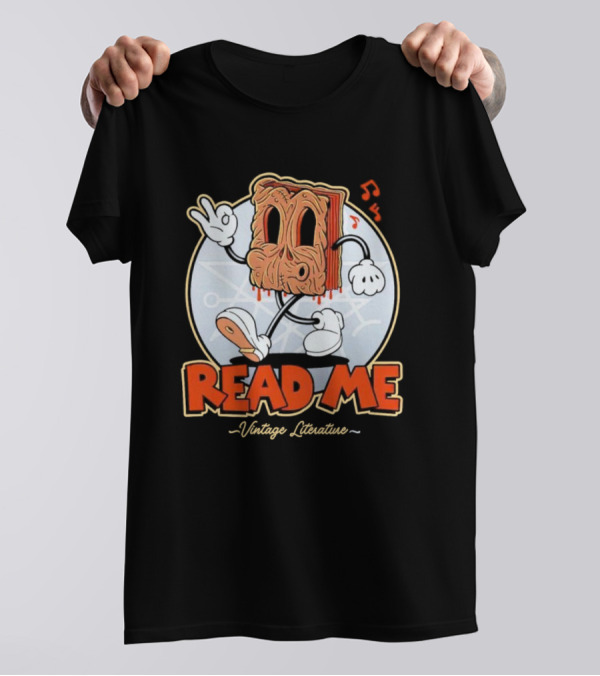 Read Me Vintage Literature Cartoon Music Peace T-Shirt