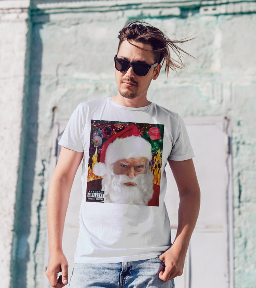Santa Trump Make America Great Again Christmas Parental Explicit Content T-Shirt