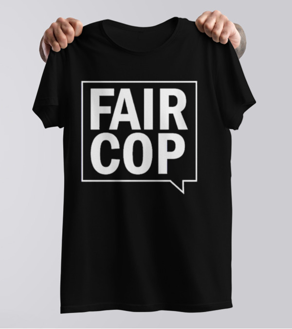 Sarah Phillimore Fair Cop Initiative Speech Bubble Black T-Shirt