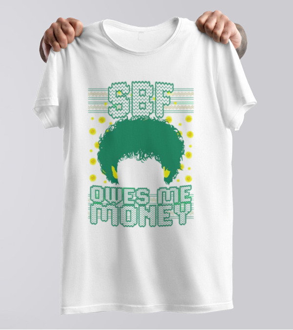 SBF Owes Me Money Christmas Sweater Style Green Hair Pixels T-Shirt