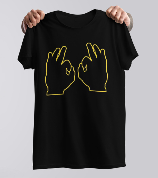 Southern Miss Three Yellow Outline Hand Gesture T-Shirt