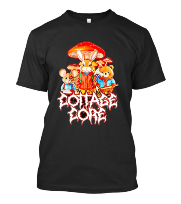 Cottage Core Bunny Mushroom Trio T-Shirt