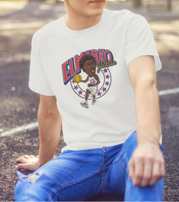 Elmarko Jackson Basketball Stars And Slam Dunk Action T-Shirt