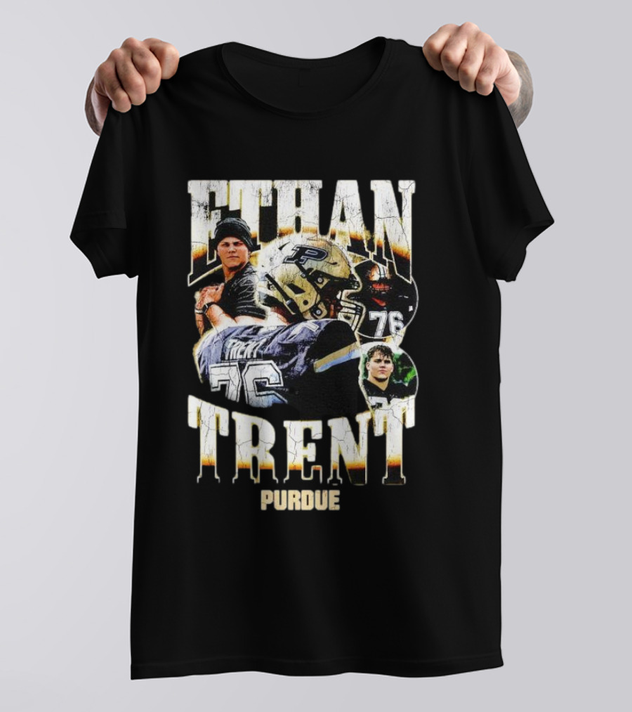 Ethan Trent Purdue Picture Collage 76 Football T-Shirt