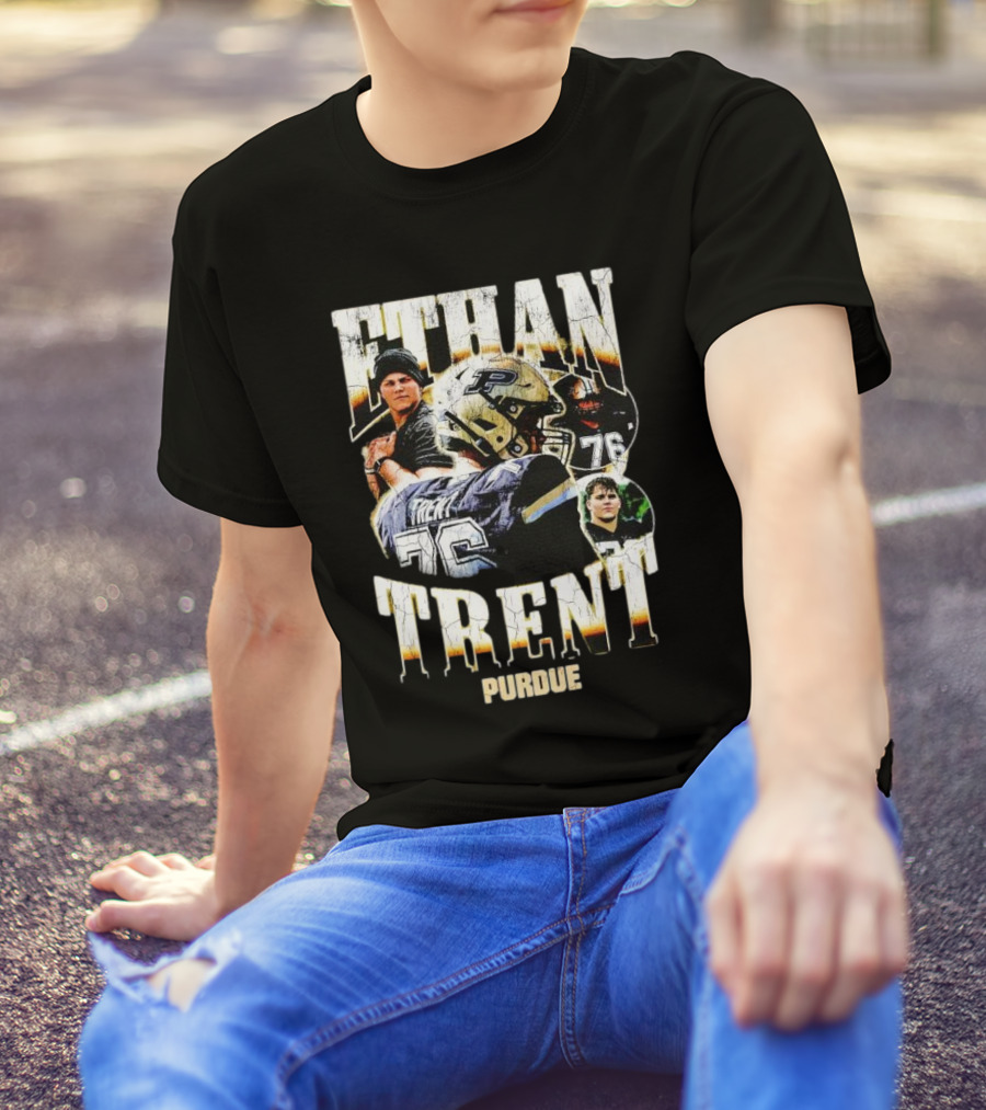 Ethan Trent Purdue Picture Collage 76 Football T-Shirt