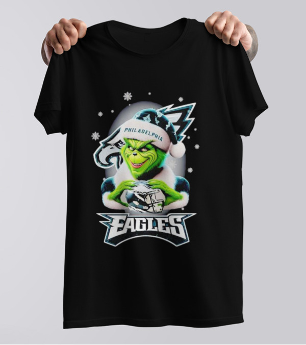 Philadelphia Eagles Grinch Christmas Snowflakes T-Shirt