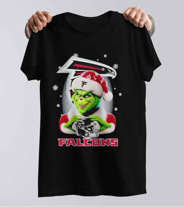 Grinch Christmas Atlanta Falcons Football Fan Holiday T-Shirt