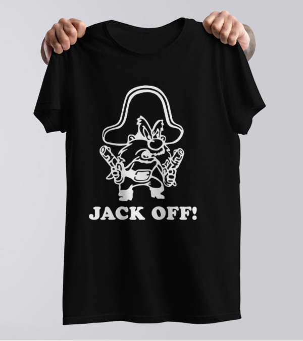 Jack Off Rootin' Tootin' Cowboy Character With Hat And Guns T-Shirt