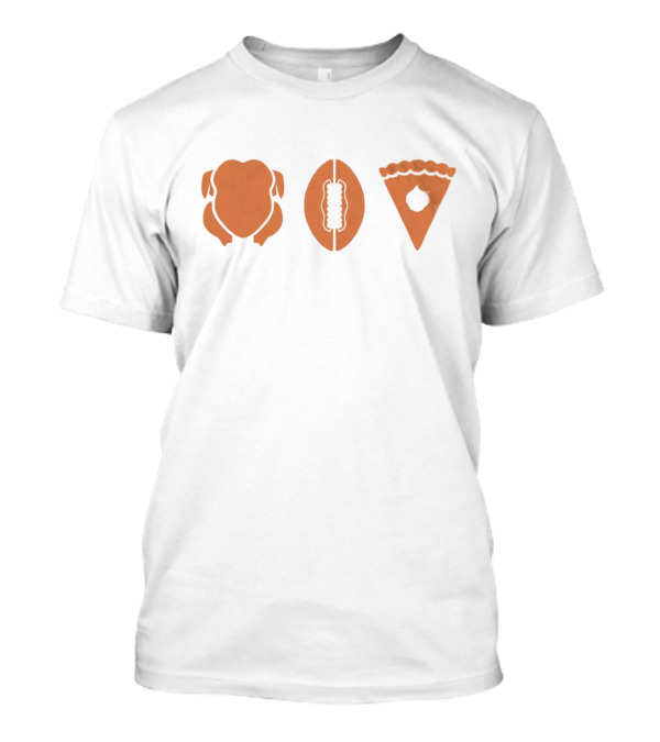 Thanksgiving Turkey Football Pumpkin Pie T-Shirt