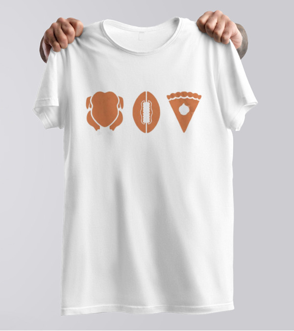 Thanksgiving Turkey Football Pumpkin Pie T-Shirt