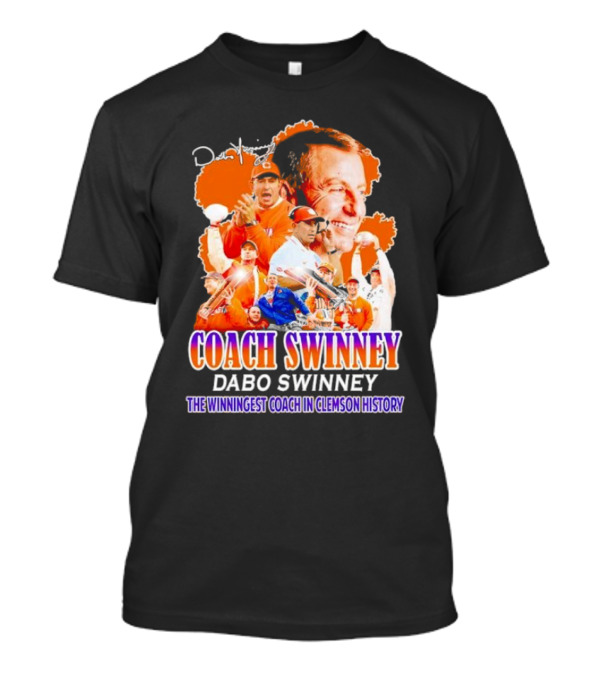 Coach Swinney Dabo Swinney The Winningest Coach In Clemson History Football Celebration Collage T-Shirt