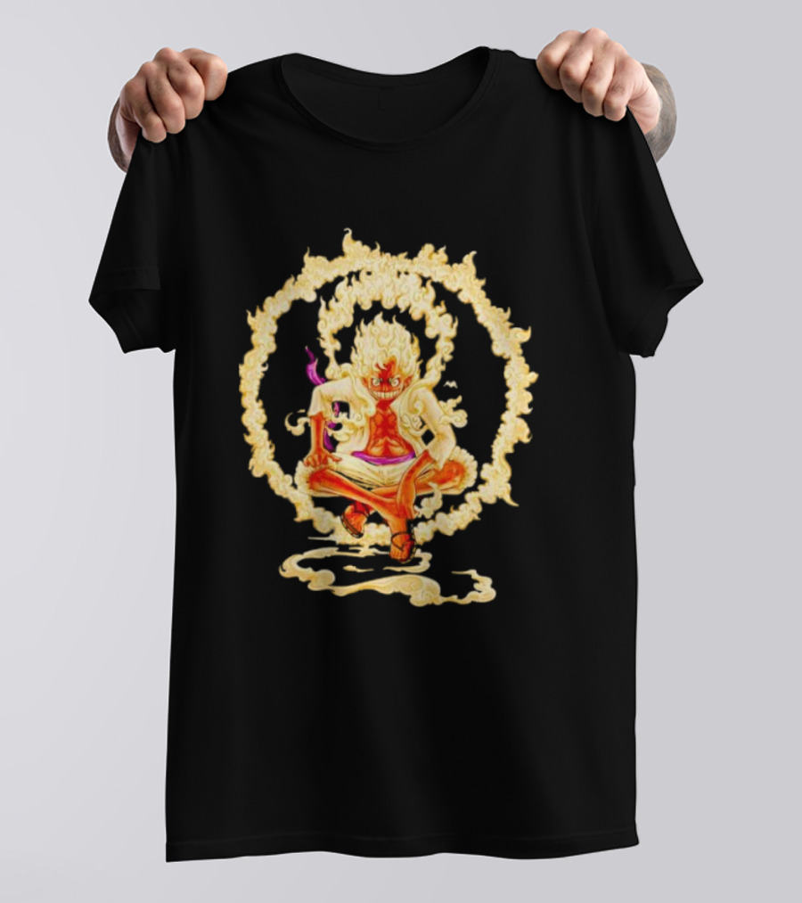 Gear 5 Luffy Surrounded By Fiery Ring Of Flames T-Shirt