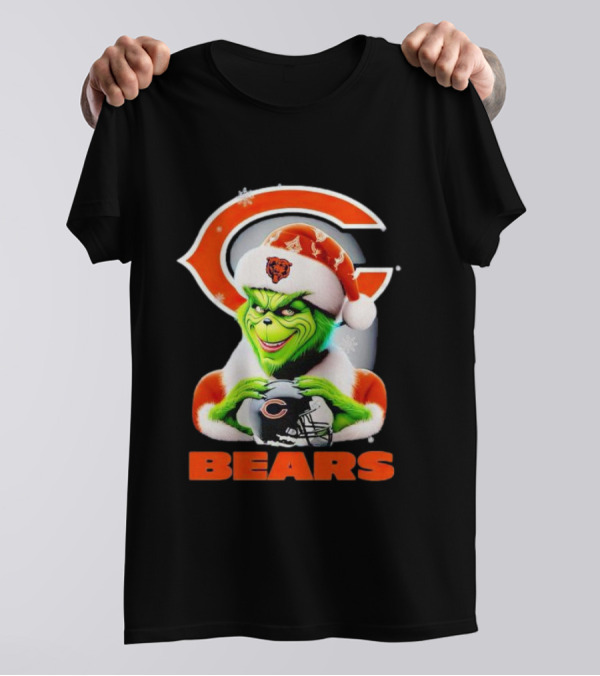 Grinch Chicago Bears Christmas Football Fan T-Shirt
