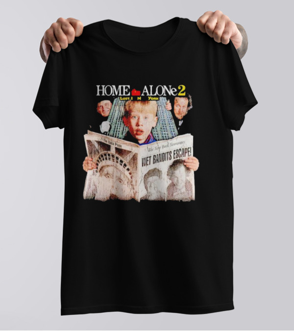 HOME ALONE 2 LOST IN NEW YORK WET BANDITS ESCAPE NEW YORK NEWSPAPER T-Shirt
