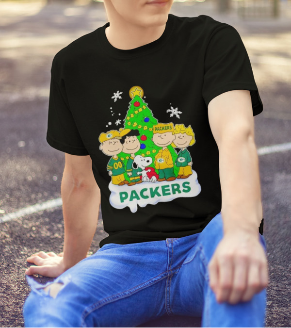Packers Peanuts Characters Christmas Tree T-Shirt