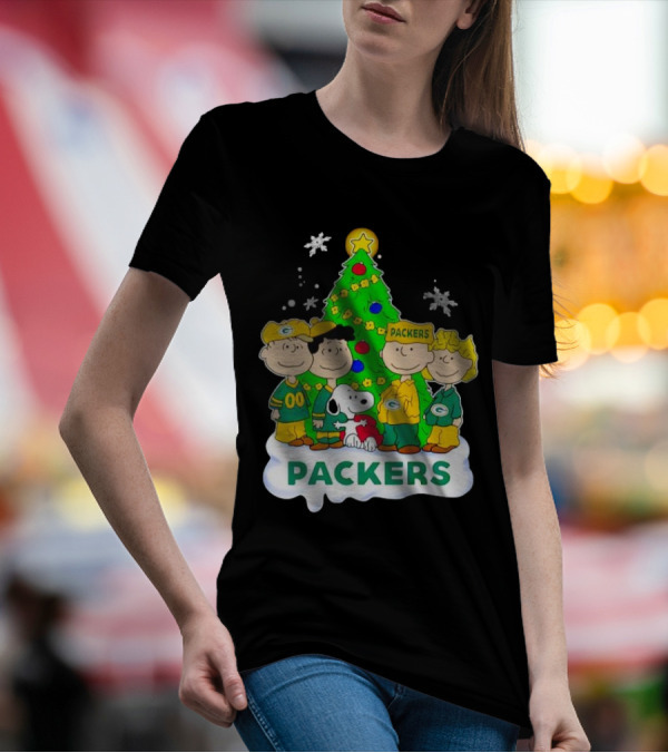 Packers Peanuts Characters Christmas Tree T-Shirt
