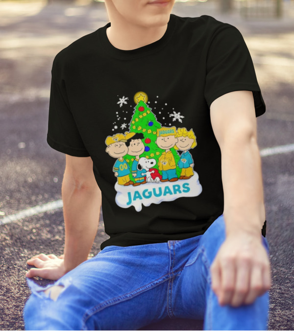 Peanuts Characters Jacksonville Jaguars Christmas Tree Jaguars T-Shirt