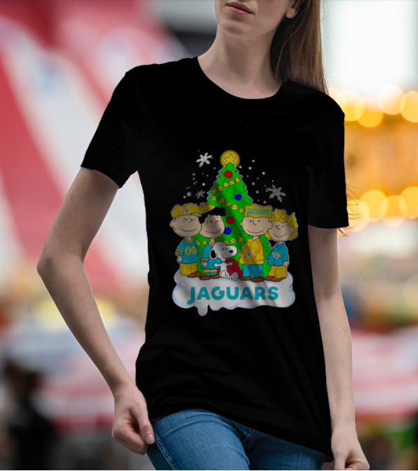 Peanuts Characters Jacksonville Jaguars Christmas Tree Jaguars T-Shirt