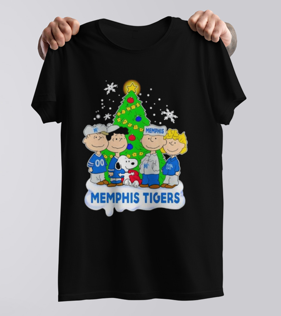 Peanuts Characters Memphis Tigers Christmas Tree T-Shirt