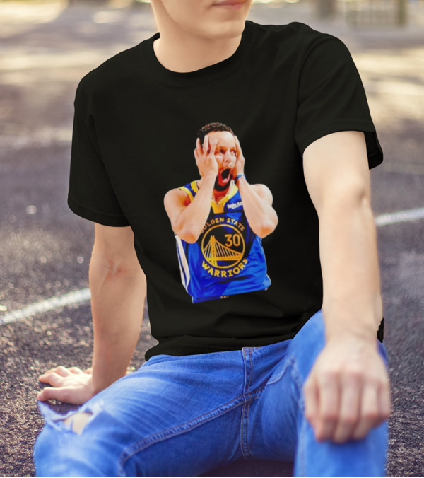 Golden State Warriors Stephen Curry 30 Reaction T-Shirt