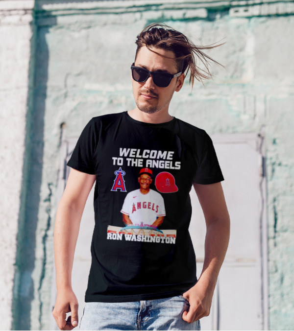 Welcome To The Angels Ron Washington Angels Logo Red Hat Angel Stadium Anaheim T-Shirt