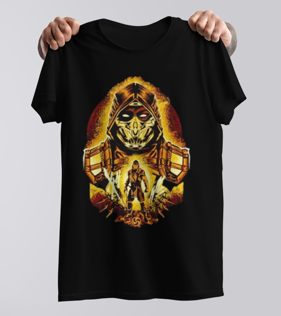 Mortal Kombat Scorpion Battle Stance Fiery Warrior T-Shirt
