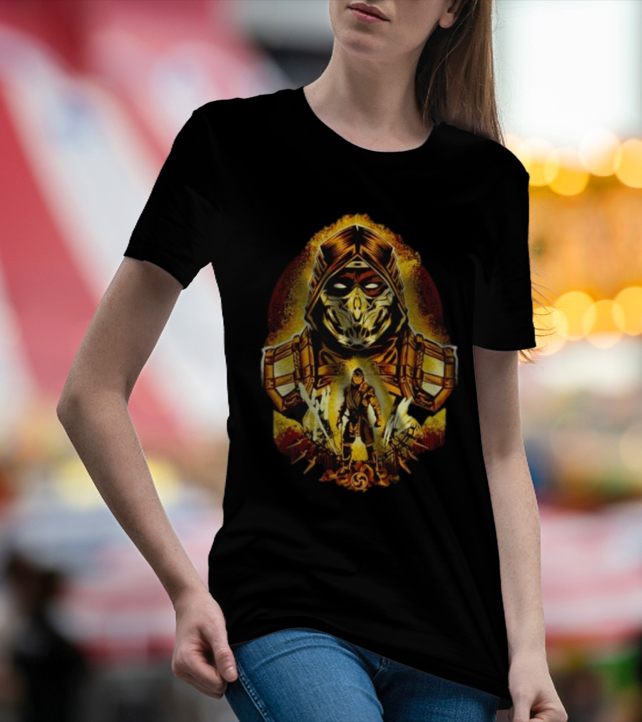 Mortal Kombat Scorpion Battle Stance Fiery Warrior T-Shirt