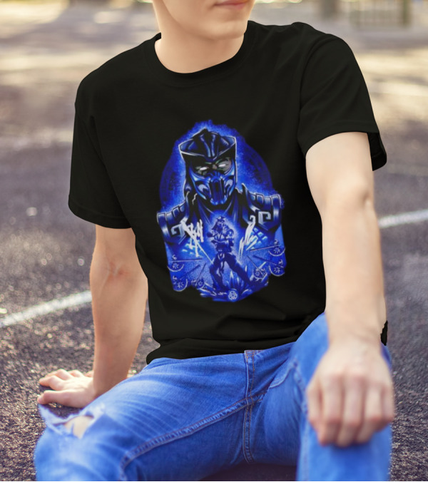Attack Of SubZero Mortal Kombat Iconic Blue Warrior Battle T-Shirt