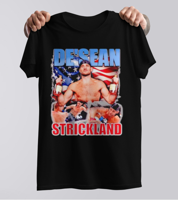 DE’SEAN STRICKLAND American Flag Boxing T-Shirt