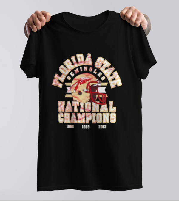Florida State Seminoles National Champions Helmet 1993 1999 2013 T-Shirt