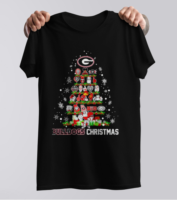 Georgia Bulldogs Dawgs Christmas Tree T-Shirt