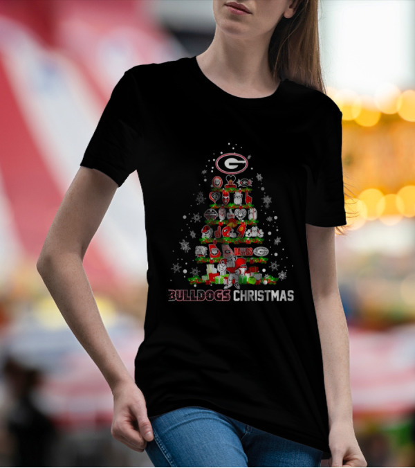 Georgia Bulldogs Dawgs Christmas Tree T-Shirt