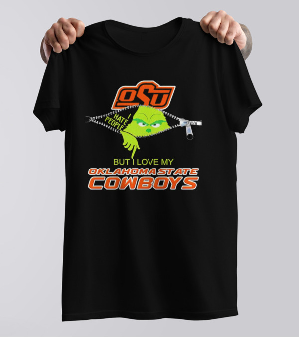 Grinch I Hate People Love My Oklahoma State Cowboys OSU T-Shirt