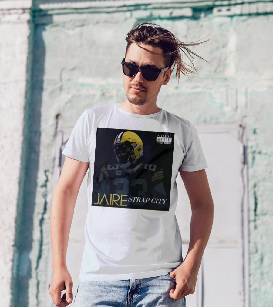 Jaire Strap City Parental Advisory Number 23 Football Helmet T-Shirt