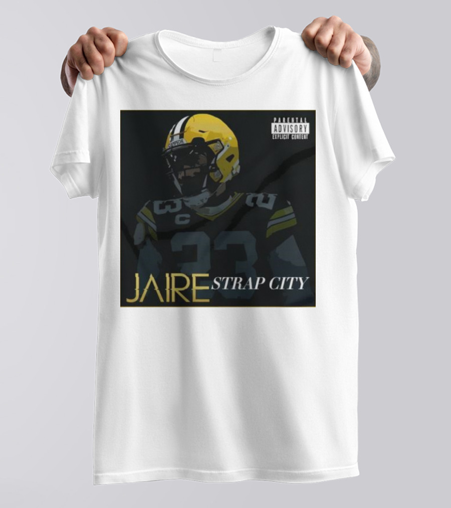 Jaire Strap City Parental Advisory Number 23 Football Helmet T-Shirt