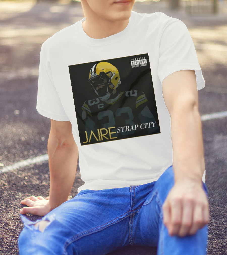 Jaire Strap City Parental Advisory Number 23 Football Helmet T-Shirt