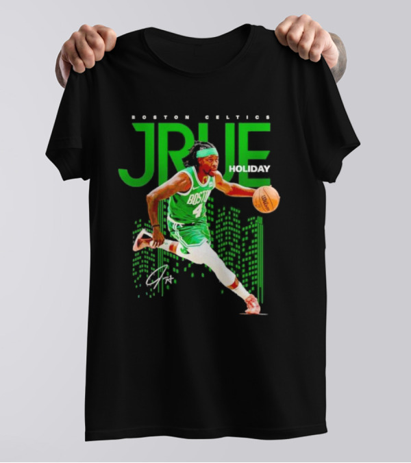 Boston Celtics Jrue Holiday Dribbling Action T-Shirt