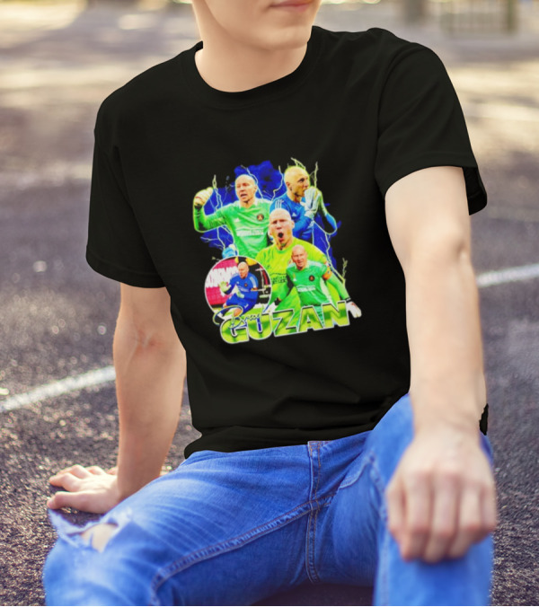 Brad Guzan Atlanta United Green And Blue Lightning Soccer Montage T-Shirt