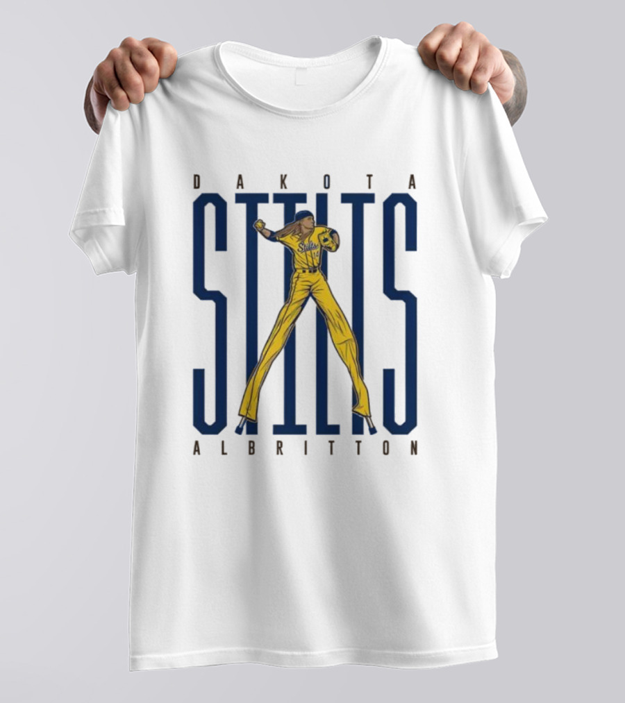 Dakota Albritton Stilts Baseball Pitcher Action Pose T-Shirt