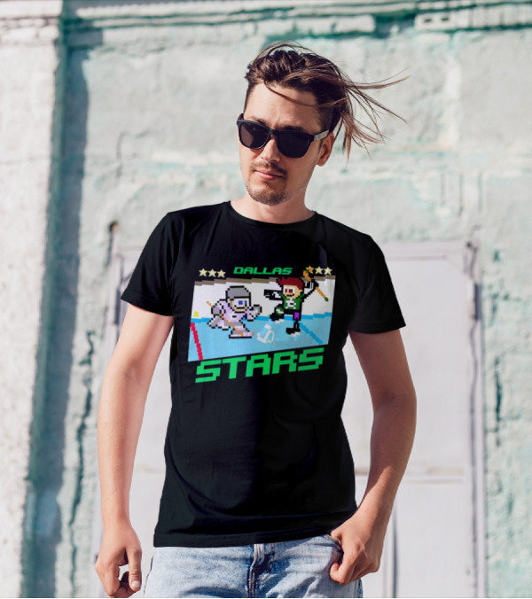 Dallas Stars Hockey Fights Cancer Pixel Art Jayden T-Shirt