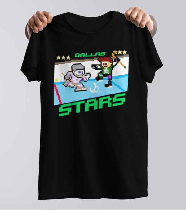 Dallas Stars Hockey Fights Cancer Pixel Art Jayden T-Shirt