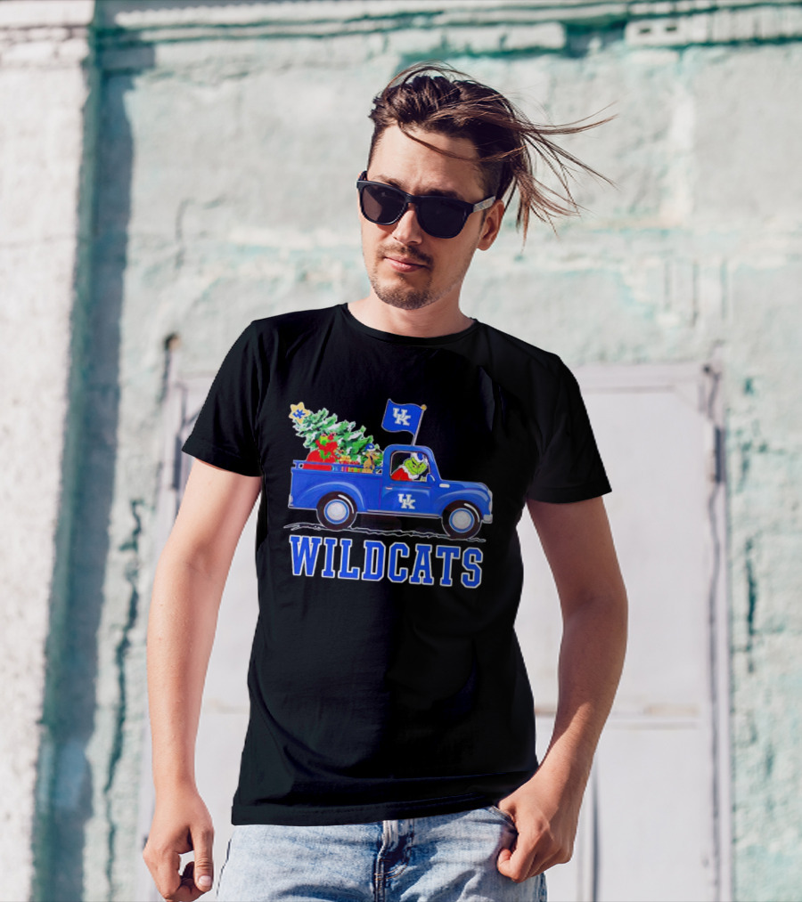 Grinch Driving Christmas Truck UK Wildcats T-Shirt