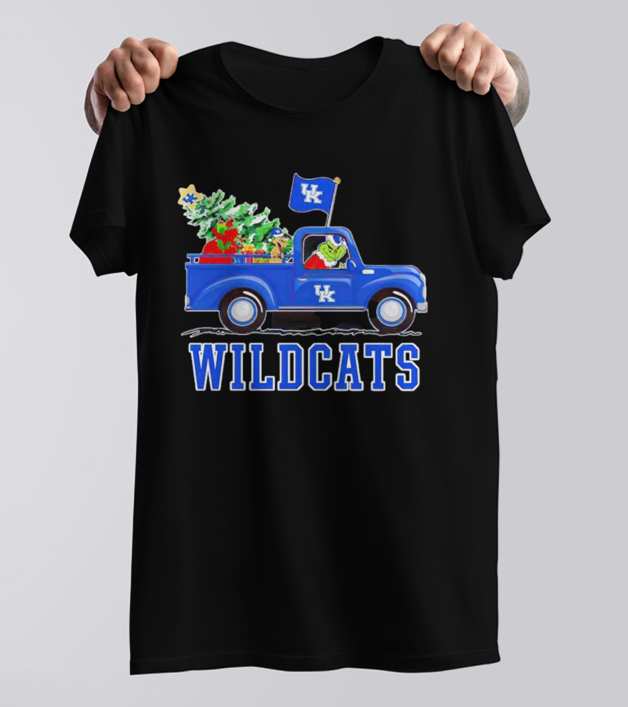 Grinch Driving Christmas Truck UK Wildcats T-Shirt