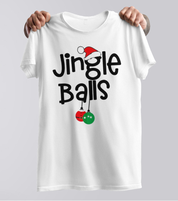 Jingle Balls Christmas Santa Hat Red Green Ornaments T-Shirt