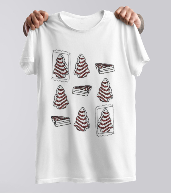 Christmas Tree Cakes Snack Pattern Christmas Holiday T-Shirt